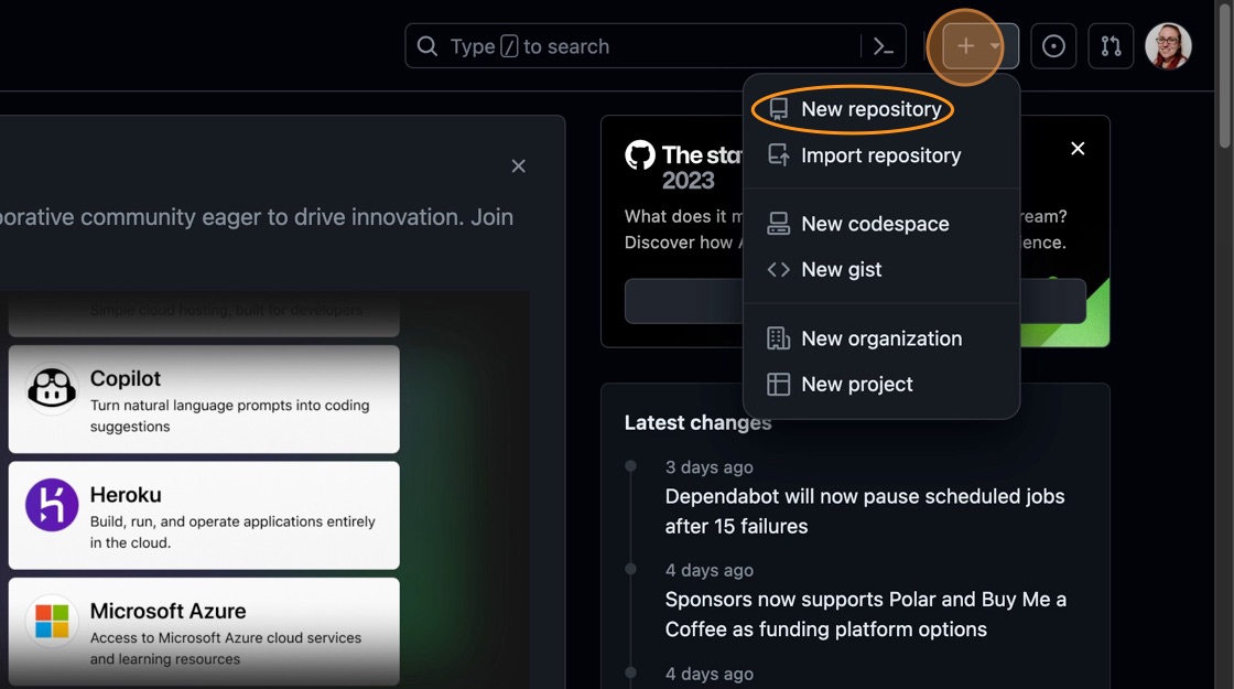 Creating a new GitHub repository
